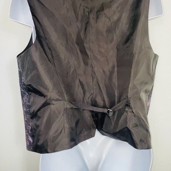 Mens Vest Size XXL 2XL Waistcoat Black Gray Paint Splatter Abstract - Picture 8 of 12